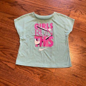Turquoise Aqua Athletic Shirt by Nike 4T Girls Run This Tee